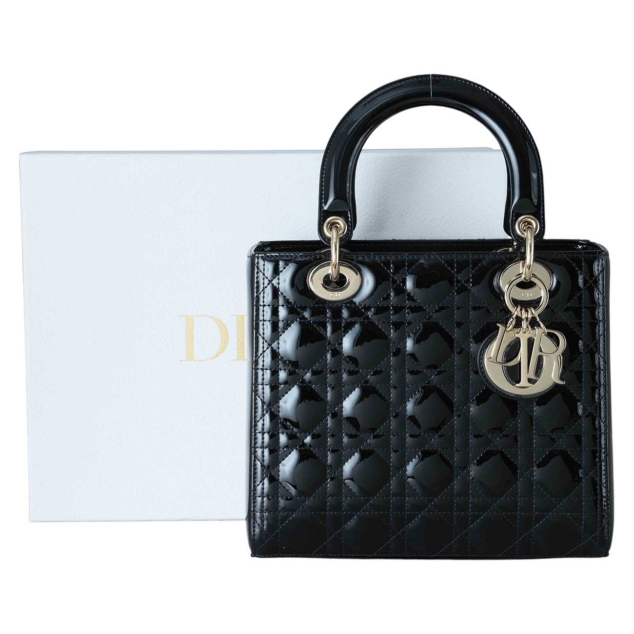 CHRISTIAN DIOR(USED)크리스찬디올 페이던트 레이디디올 미듐 토트 겸 숄더백